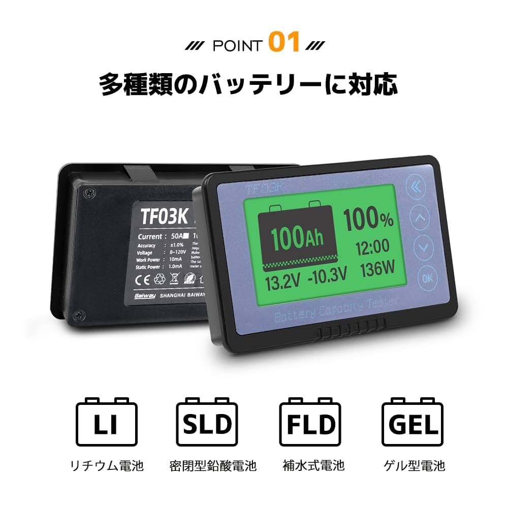 NTD019 リチウムイオンバッテリー簡易診断システム Amazon.co.jp: LVYUAN（リョクエン）バッテリーモニター 高精度